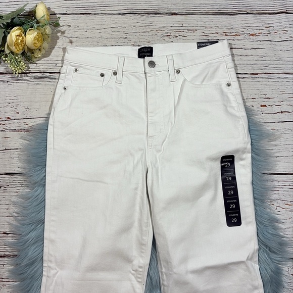 NWT J. crew factory white stovepipe straight jean in signature stretch+ - Picture 7 of 10